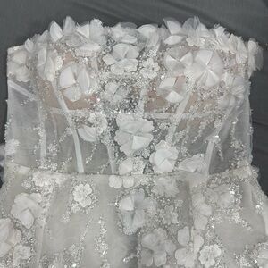 Elegant White Floral Mini Dress Rosie Etienne Isabelle